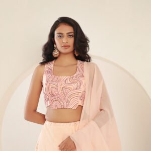 Chasmi Dola LEHENGA Peach Colour